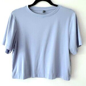 Uniqlo Crew Neck Boxy Cropped Tee Periwinkle Size S